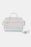 Waterproof Canvas Removable Strap Handbag - Grey/Blue