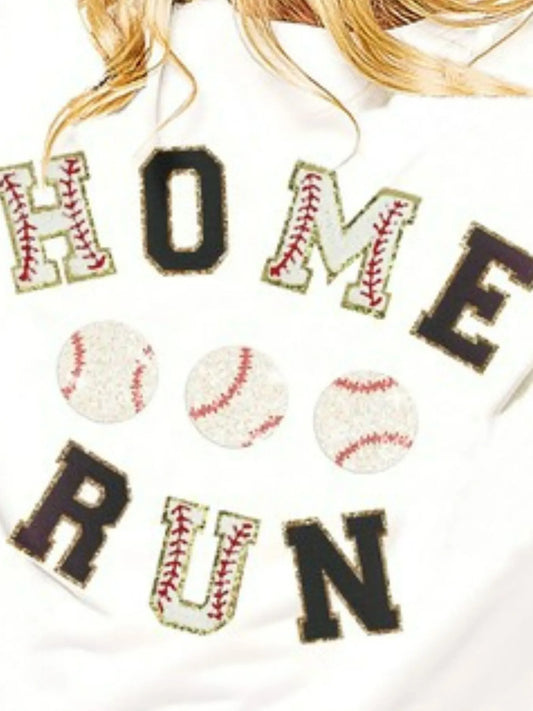 Home Run Graphic Casual Short Sleeve Tee