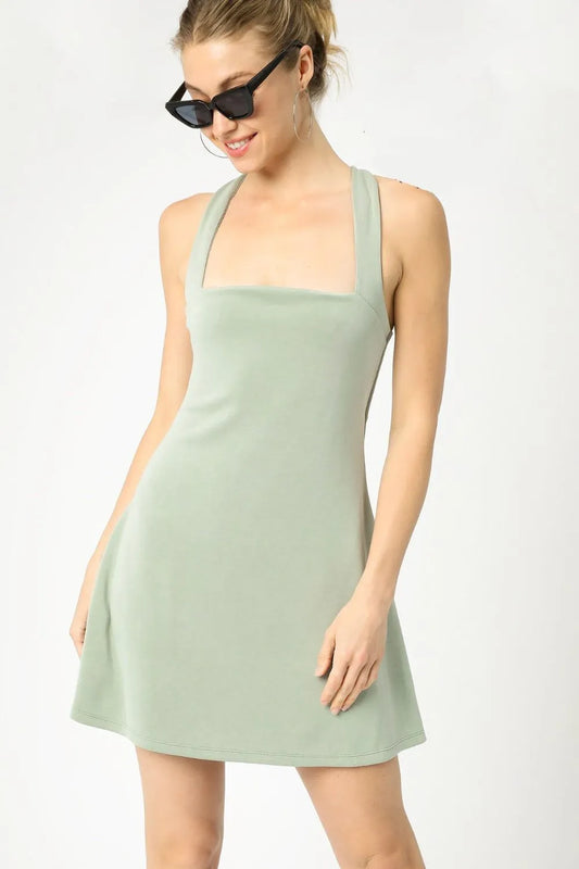 Square Neckline Performance Dress