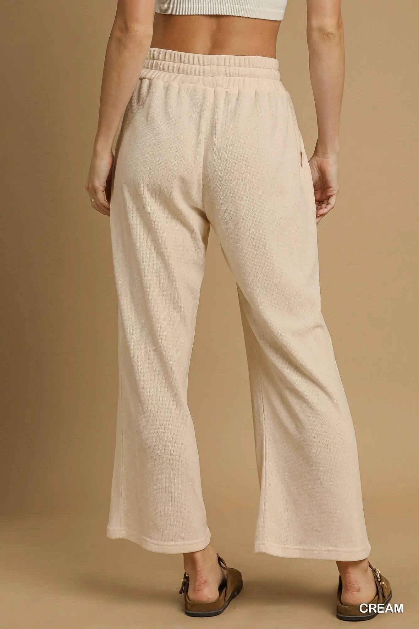 Adjustable Wide Leg Drawstring Pants