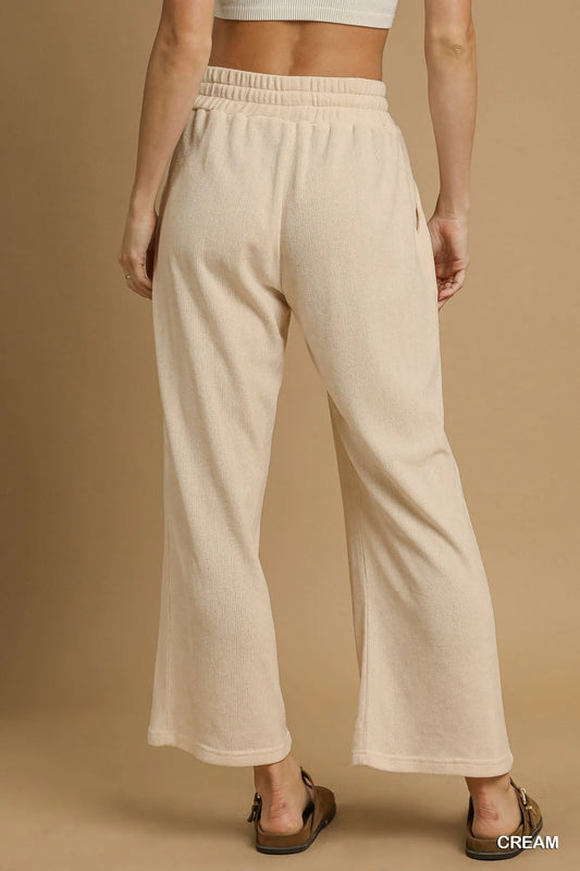 Adjustable Wide Leg Drawstring Pants
