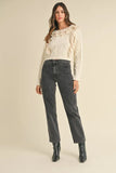 Ruffled Lace Crochet Sweater
