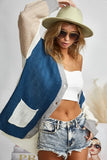 Color Block Sweater Cardigan with Button Closure