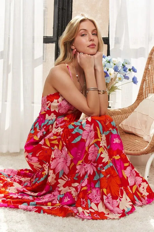 Floral Tiered Maxi Cami Dress