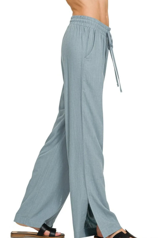 Linen Drawstring Pants