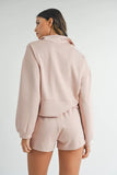 Half Zip Sweatshirt and Shorts Set