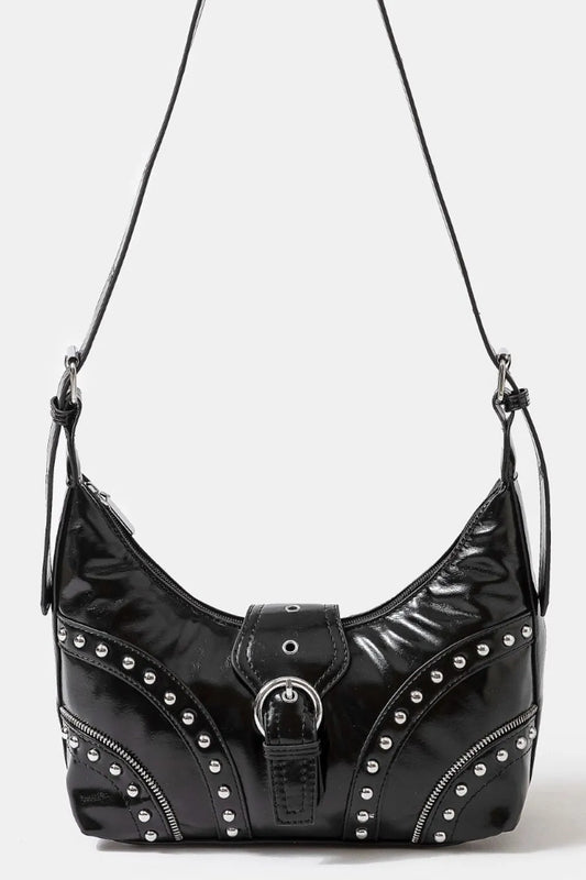 Studded Edge Leather Crossbody Bag