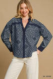 Diamond Quilted Denim Shirt Jacket