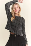 Cut Edge Detail Mineral Washed Sweater