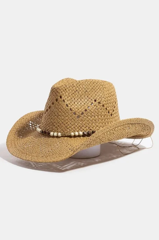 Western Fedora with Mixed Beaded Strap Hat