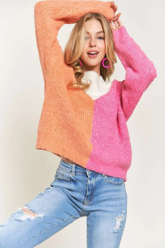 Colorblock Comfy Sweater Top