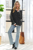 Mineral Washed Cable Knit Sweater Top