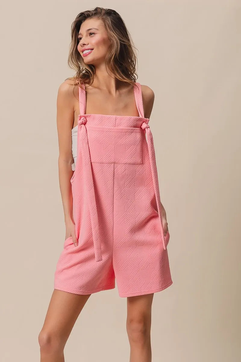 Texured Jacquard Romper with Side Pockets