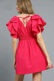 Tiered Ruffle Sleeve A-Line Party Dress