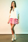 Riffled Tiered Layers Activewear Skirt with Shorts