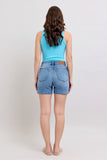 Full Size 2 Button Denim Shorts with Pockets Plus Size