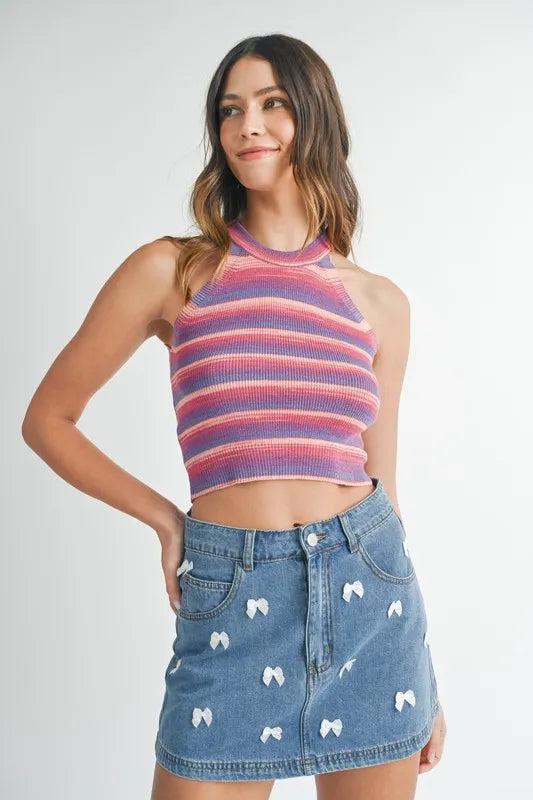 Space Dye Grecian Neck Knit Cami