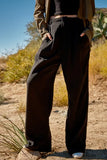 High Waist Front Pleat Wide Legs Pants