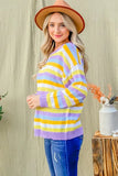 Multi Striped Mesh Pullover Spring Sweater