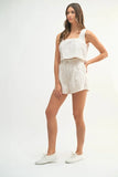Square Neck Crop Top and Shorts Set