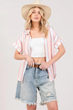 lti Stripe Button Down Short Sleeve Shirt