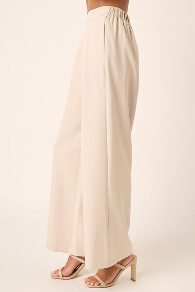 Inverted Pleat Detail Wide Leg Pants