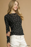 Bow Pattern Soft Knit Top