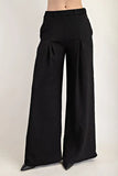 Full Size Textured Wide-Leg Pants with Pockets Plus Size