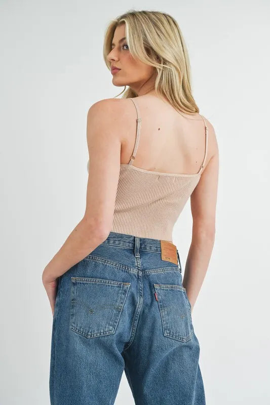 Scalloped Edge Ribbed Knit Cami