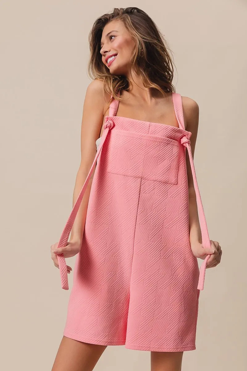 Texured Jacquard Romper with Side Pockets