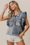 American Flag Washed Denim Jacket