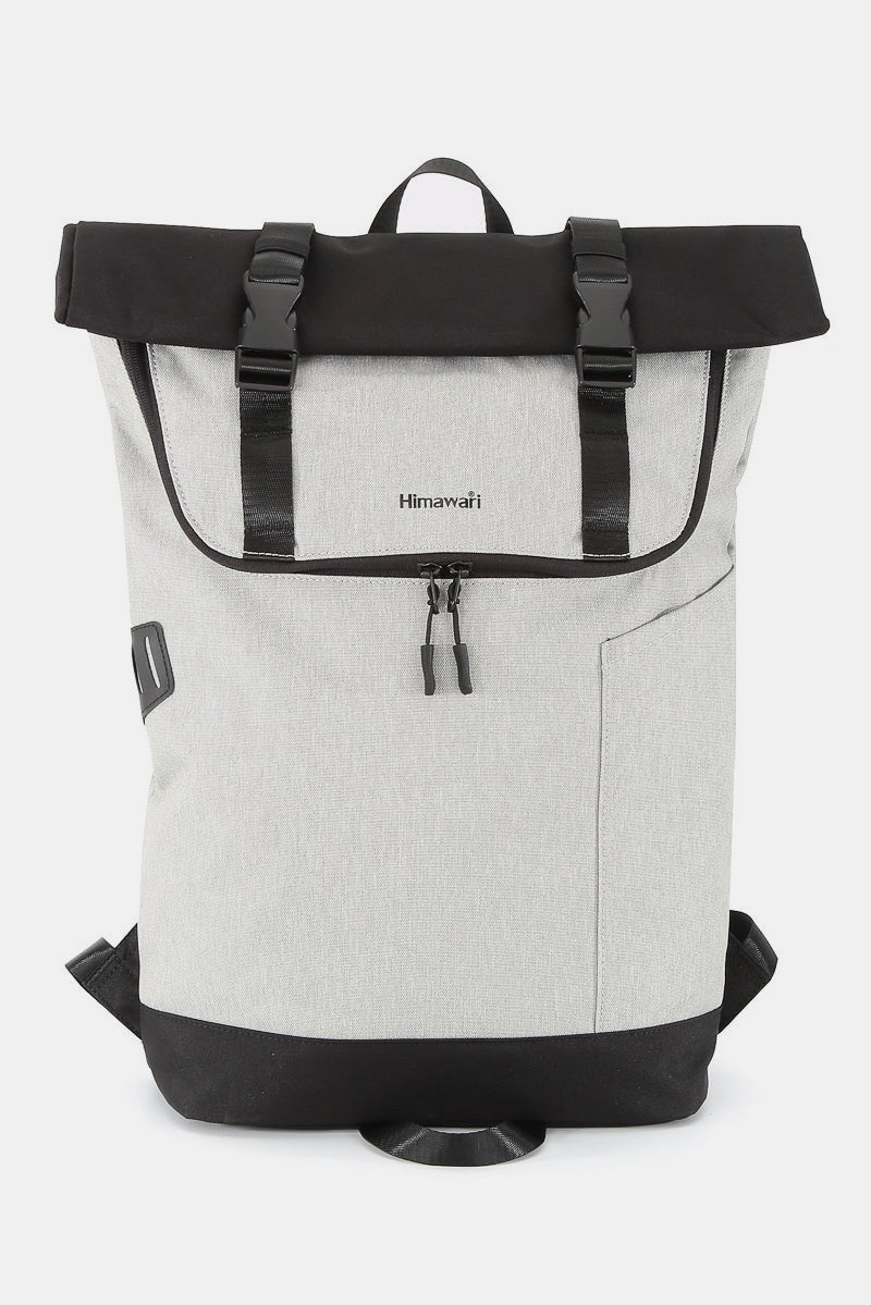 Contrast Waterproof Canvas Backpack Bag - Light Gray