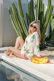 Palm Tree Graphic Oversized Knit Sweater
