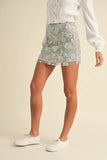 3D Floral Embellished Applique Mini Skirt