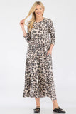 Full Size Leopard Print Asymmetric Tiered Midi-Dress Plus Size