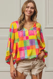 Multi Block Bubble Pop Ballon Top