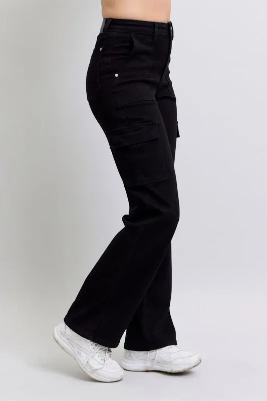 Full Size High Waist Cargo Wide Leg Jeans Plus Size