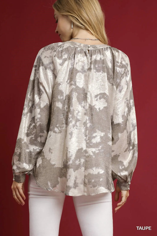 Full Size Blouse with Dramatic Balloon Sleeves