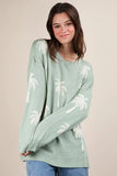 Palm Tree Graphic Oversized Knit Sweater