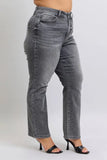 Full Size High Waist Rhinestone Straight Jeans Plus Size