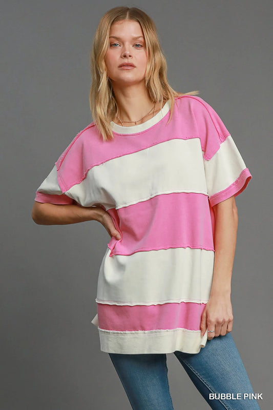 Oversized Stripe Block Tunic Dress