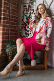 Full Size Shawl Floral Open Blazers Plus Size