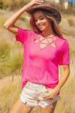 Silky Knit Top with Front Details