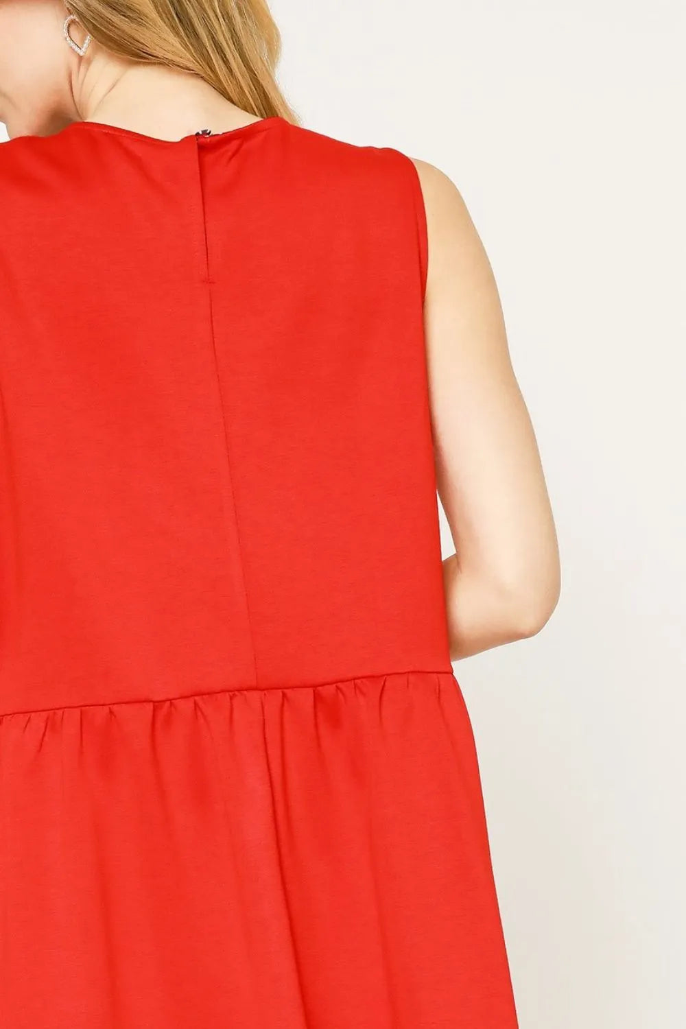 Adjustable Waist Sleeveless Dress with Side Ties