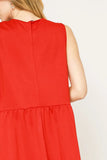 Adjustable Waist Sleeveless Dress with Side Ties