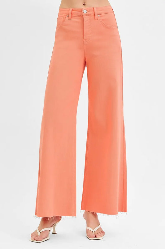 High Rise Slimming Palazzo Denim Pants - Plus Size