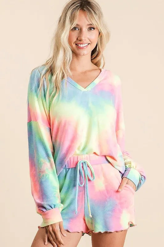 Tie Dye French Terry Top and Shorts Set