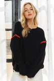 Stripe Accent Sweater Top