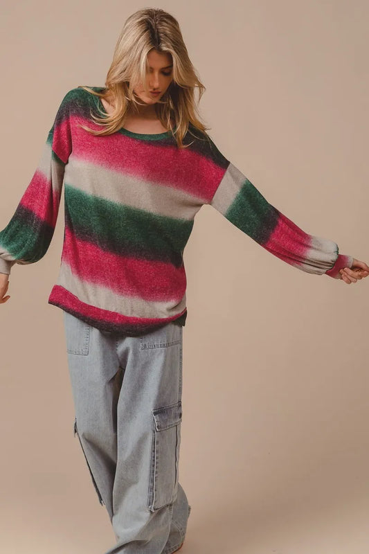 Dynamic Gradient Stripe Knit Cami Top