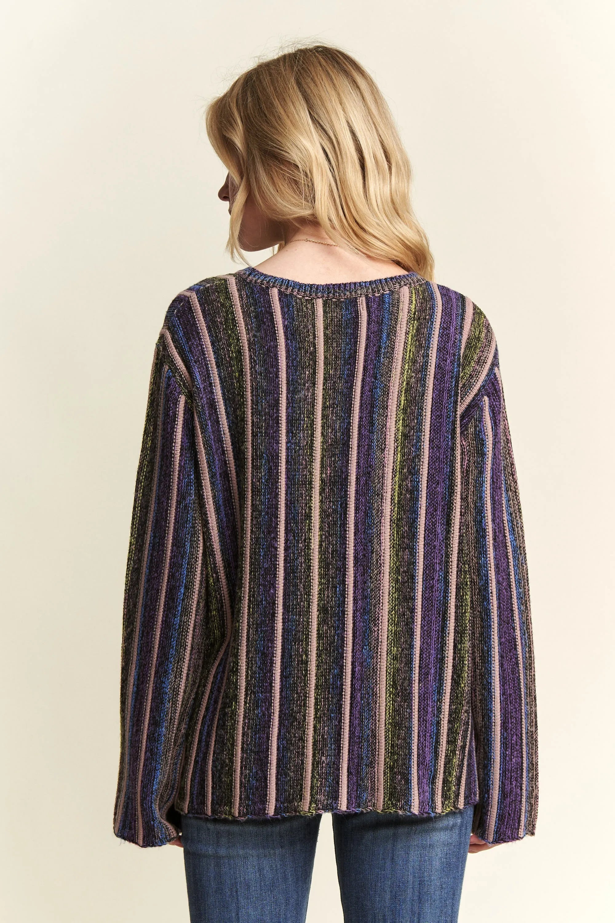 Vertical Stripe Sweater Top